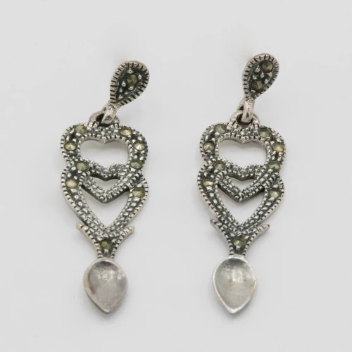 A product image for the product Sterling Silver Lovespoon Earrings (Marcasite).